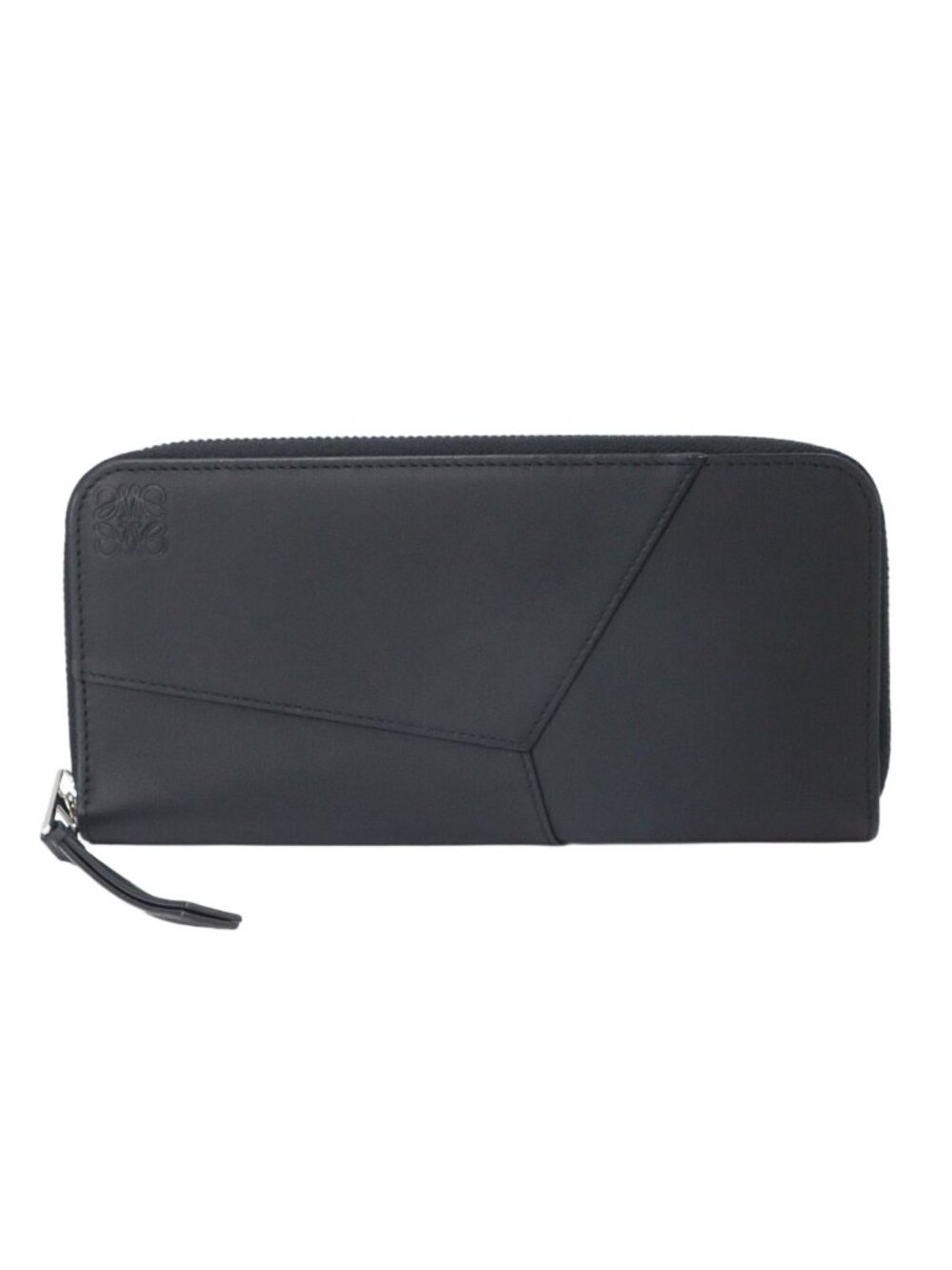 Loewe Puzzle Zip Around Wallet Leather Black Silver